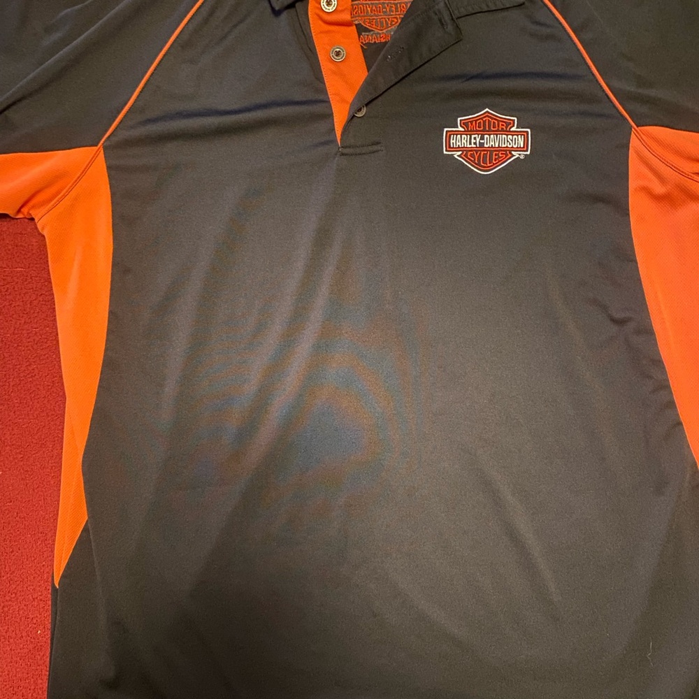 Harley-Davidson Men's Polo in Black and Orange